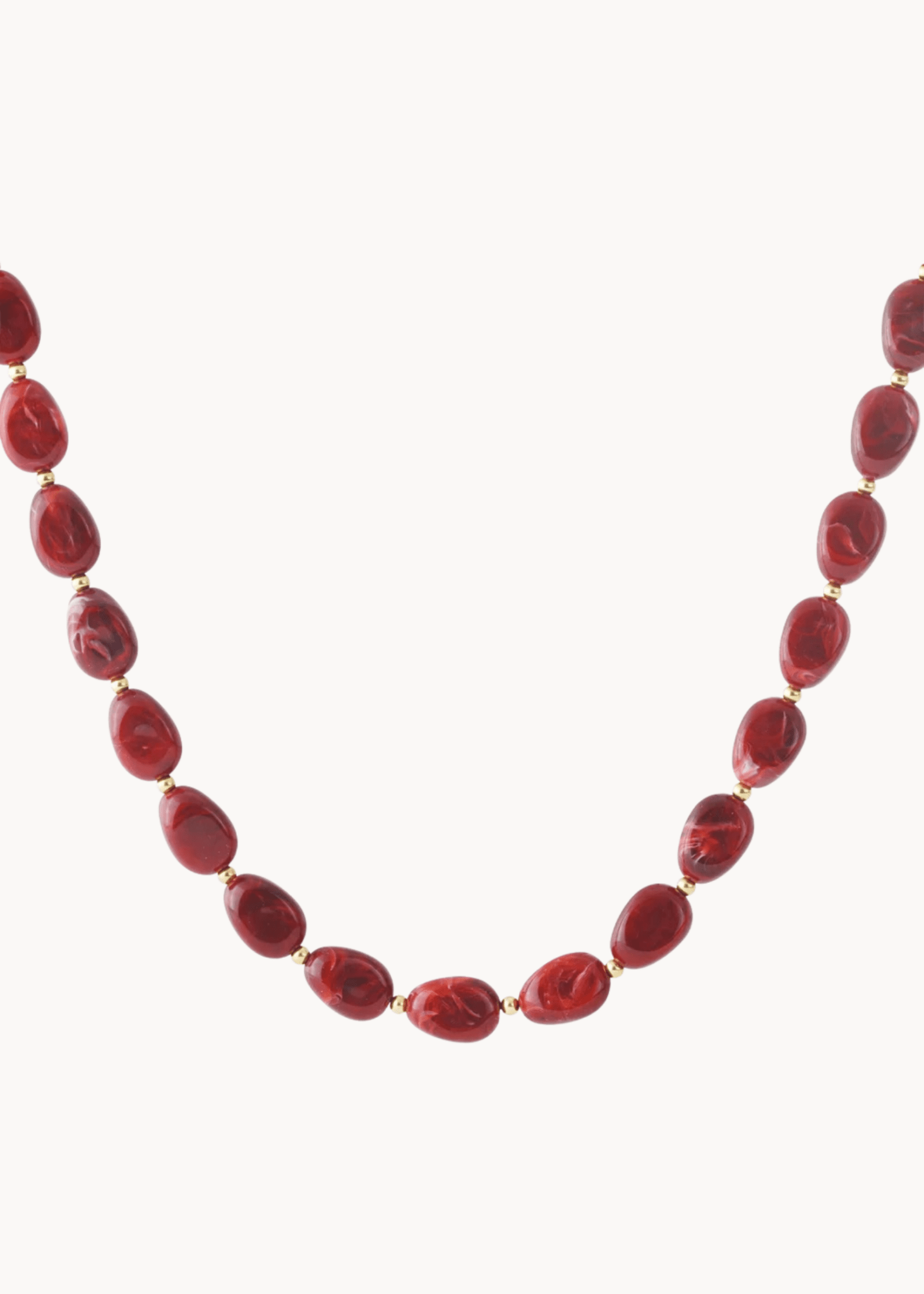 Nani Chunky Perlehalskæde - Rød - ByStenholt.dk