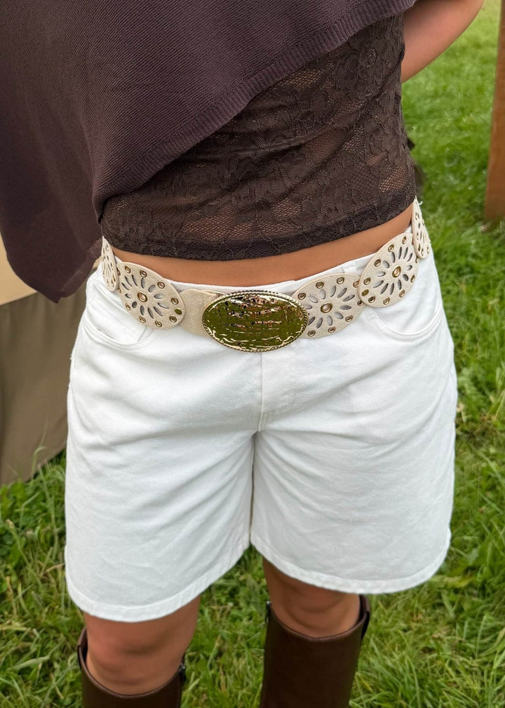 Noelle Stud Bælte - Beige - ByStenholt.dk
