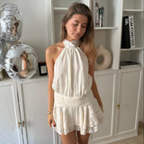 Nora Flair Mini Kjole - Creme - ByStenholt.dk