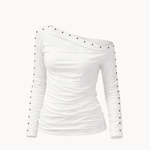 Nova Bluse med Nitter - Hvid - ByStenholt.dk