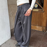 Nula Bukser med Crossover og Spænde - Mørkegrå - ByStenholt.dk