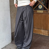 Nula Bukser med Crossover og Spænde - Mørkegrå - ByStenholt.dk