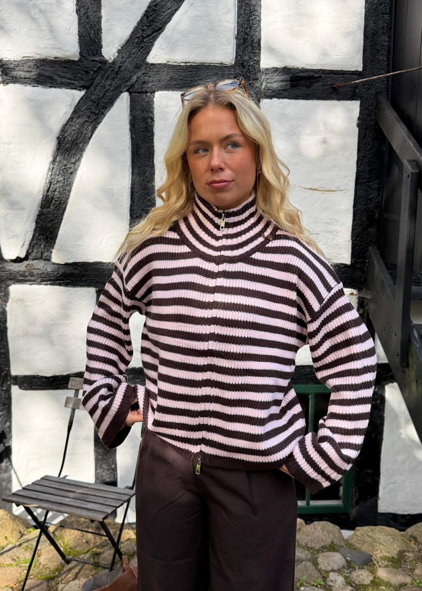 Odette Zip Cardigan - Lyserød - ByStenholt.dk