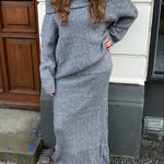 Off Shoulder Strik Sæt - Grå - ByStenholt.dk