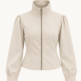 Paula Jakke - Stribet Beige - ByStenholt.dk
