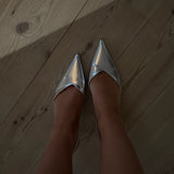 Plain Slingback Pumps - Sølv - ByStenholt.dk