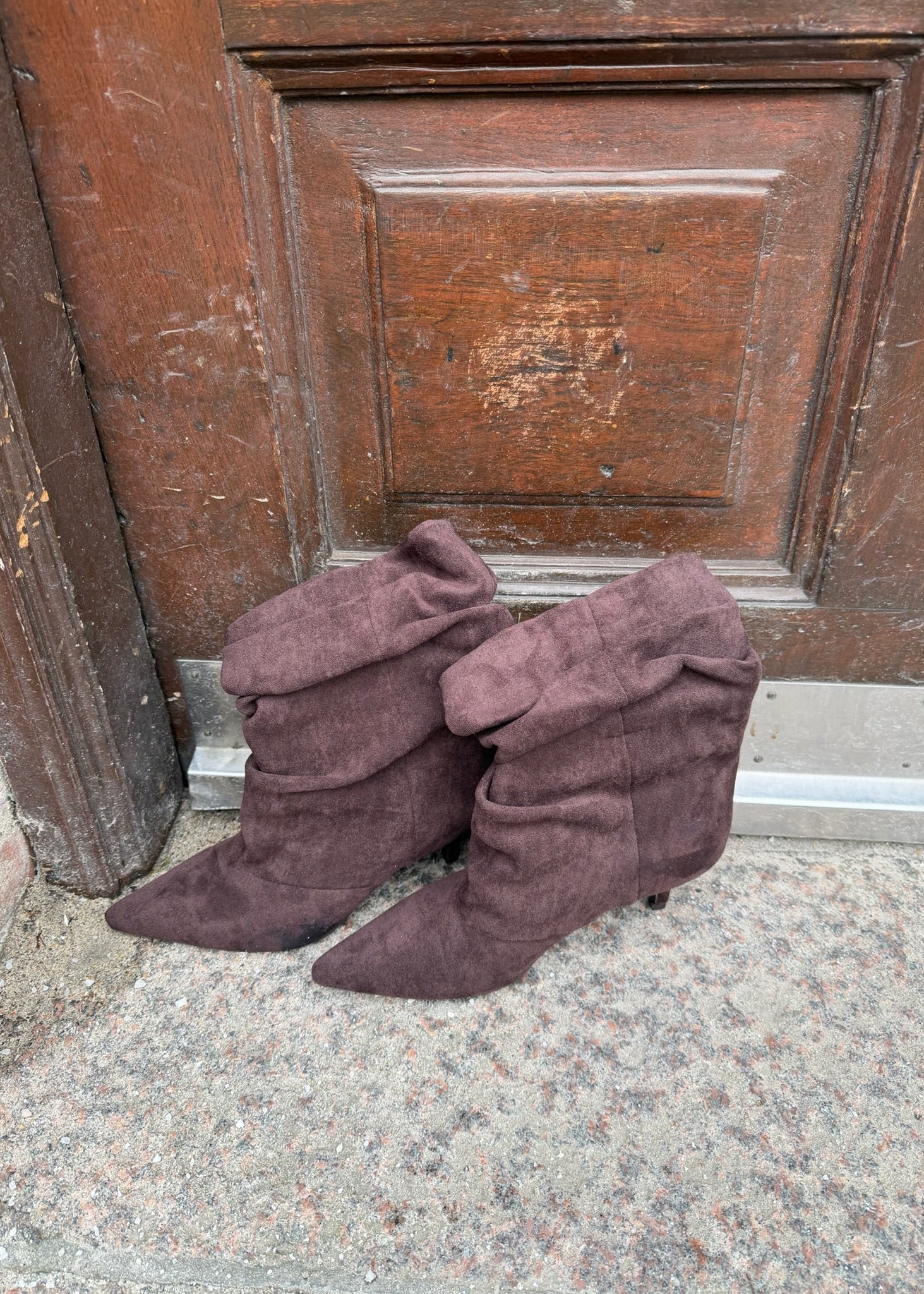 Pleated Ruskind Ankelstøvler - Brun - ByStenholt.dk