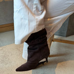 Pleated Ruskind Ankelstøvler - Brun - ByStenholt.dk