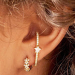 Rhinsten Øreringe - Sølvbelagt - ByStenholt.dk