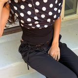 Rio Dress Pants with Metal Ring - Black
