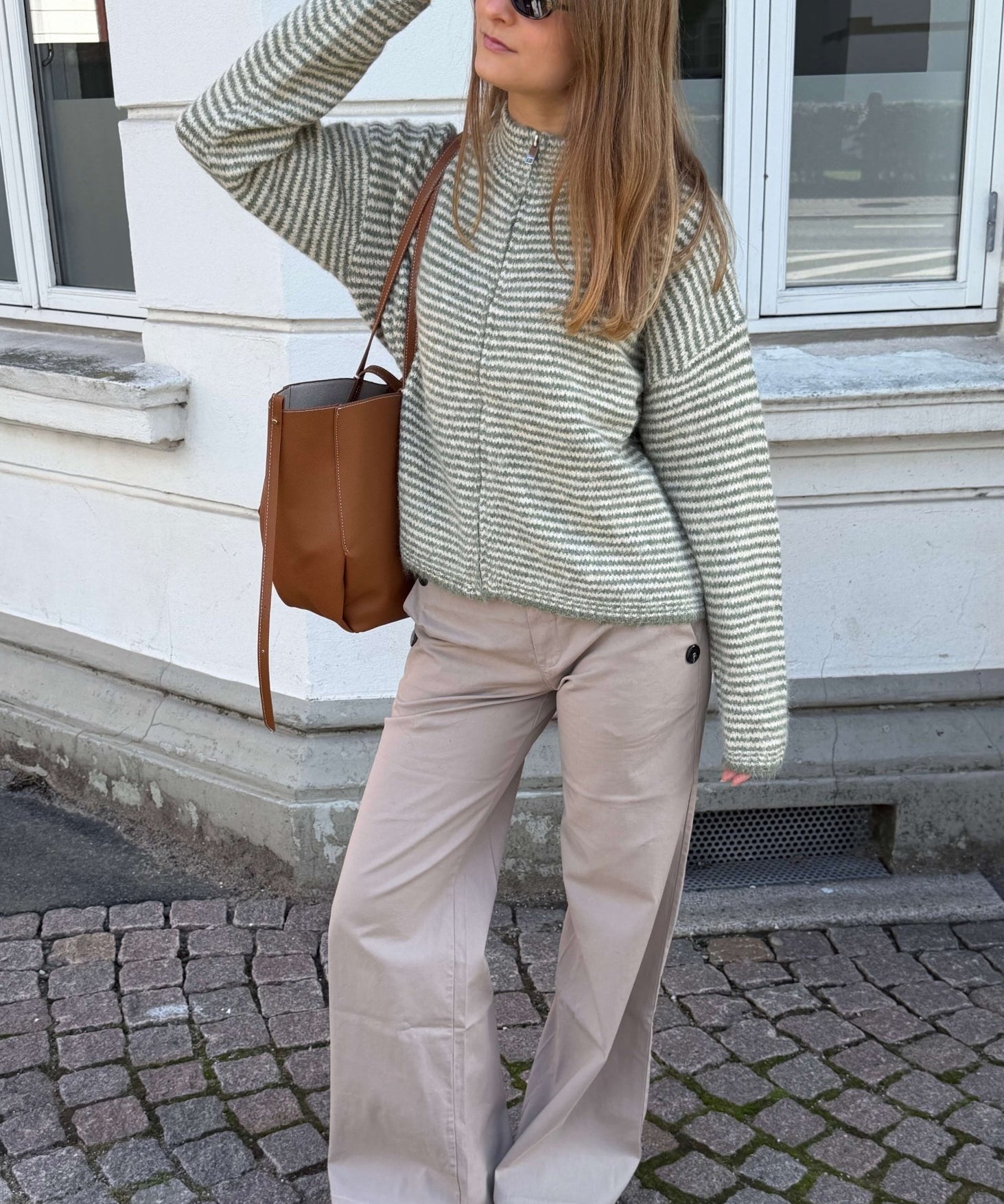 Ronja Zip Cardigan - Khaki - ByStenholt.dk