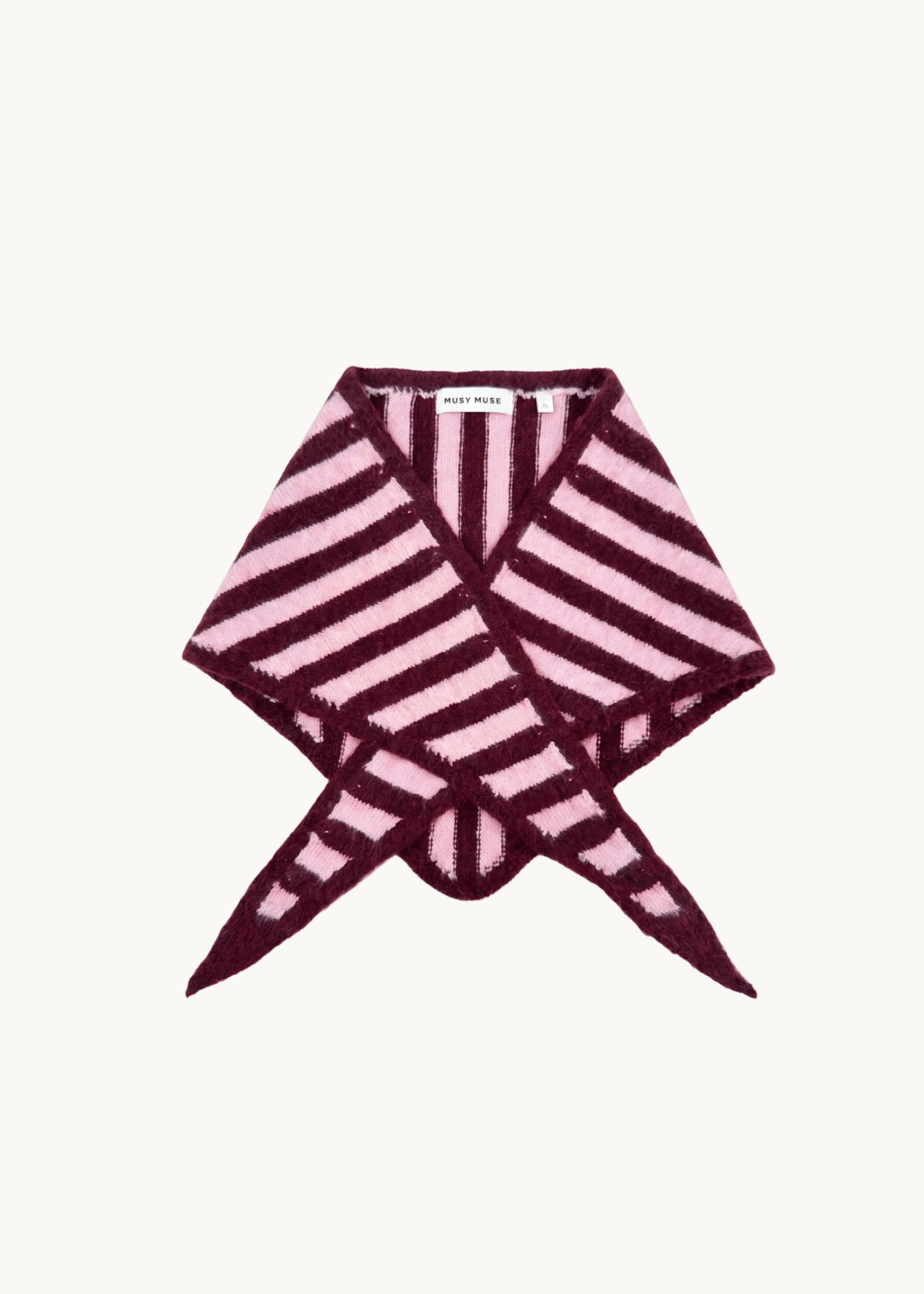 Rory Halstørklæde - Stribet Bordeaux - ByStenholt.dk