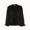 Ruffle Satin Bluse - Sort - ByStenholt.dk