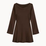 Satin Kjole - Brun - ByStenholt.dk