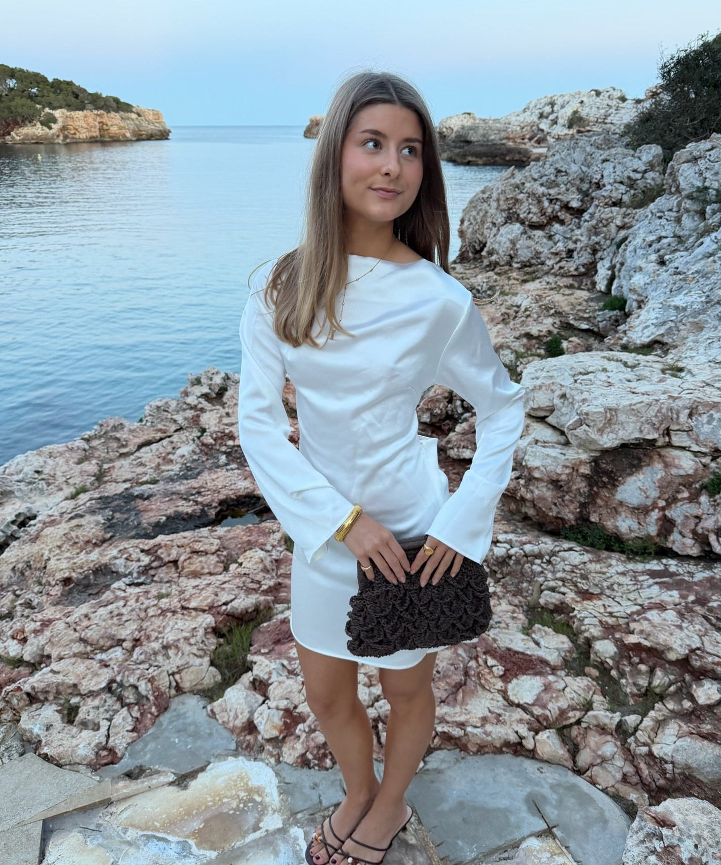 Satin Kjole - Creme - ByStenholt.dk