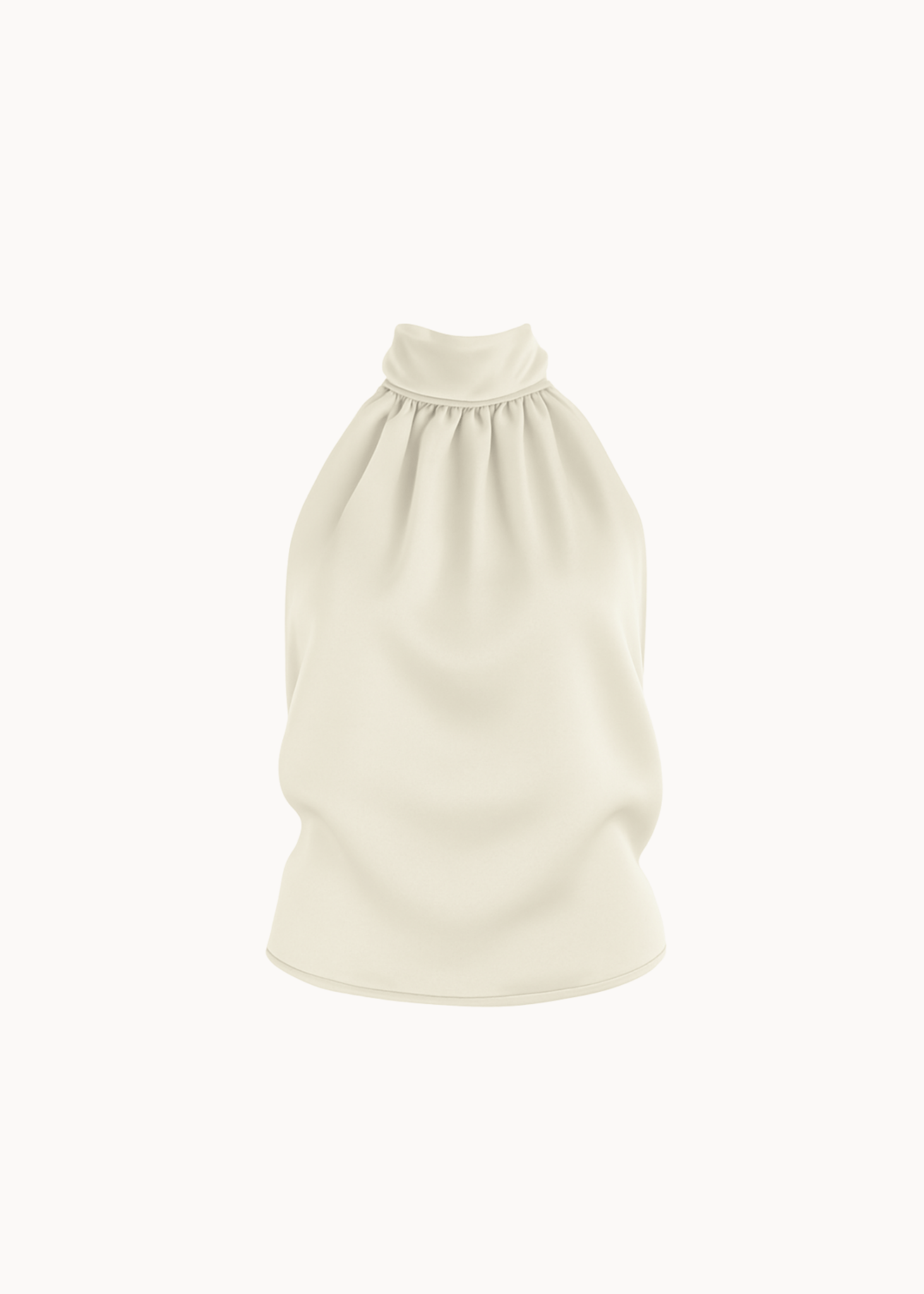 Satin Top med Åben Ryg - Creme - ByStenholt.dk