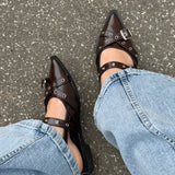 Seline Slingbacks - Mørkebrun - ByStenholt.dk