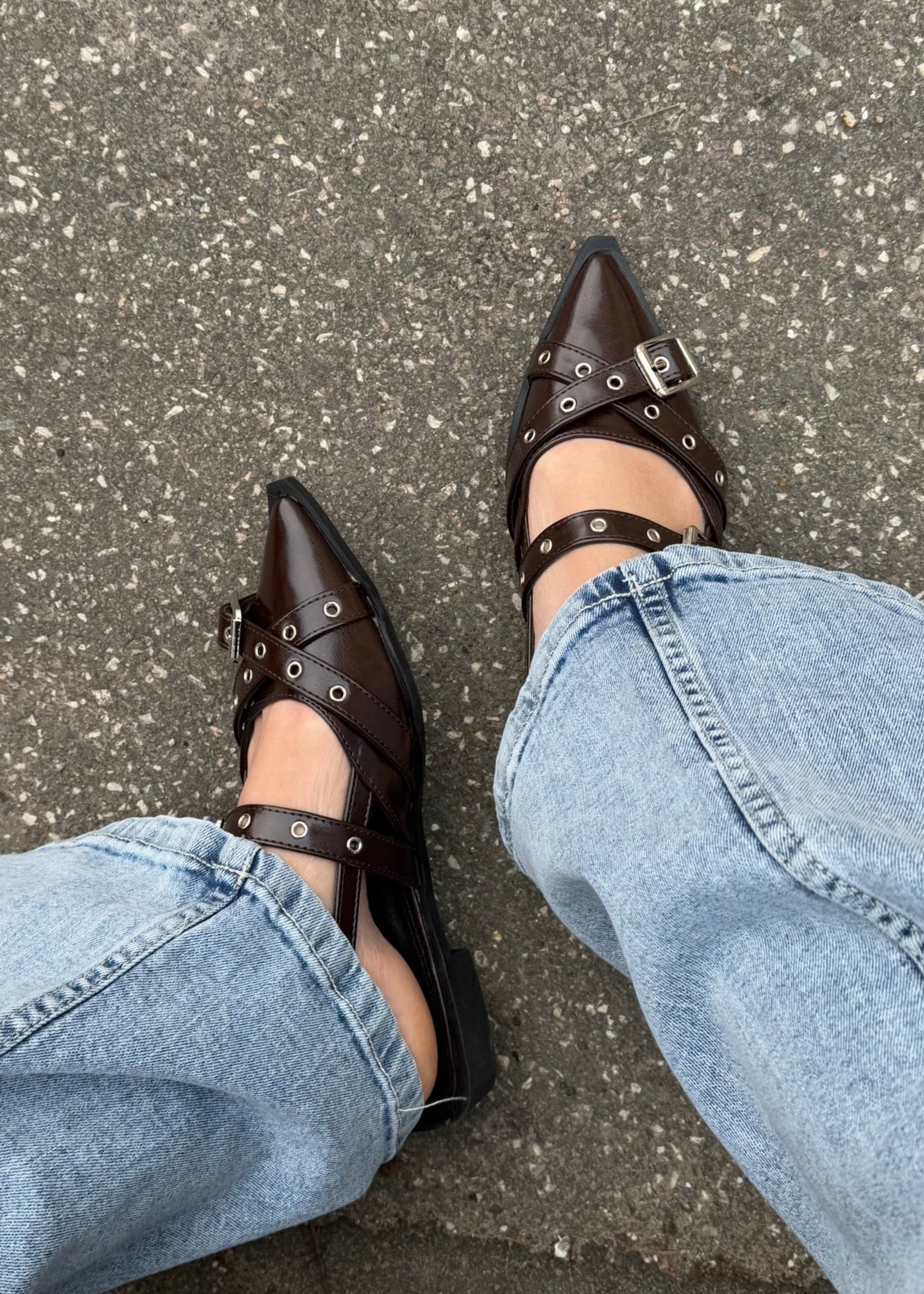 Seline Slingbacks - Mørkebrun - ByStenholt.dk