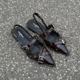 Seline Slingbacks - Mørkebrun - ByStenholt.dk