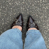 Seline Slingbacks - Mørkebrun - ByStenholt.dk