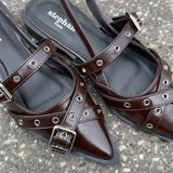Seline Slingbacks - Mørkebrun - ByStenholt.dk