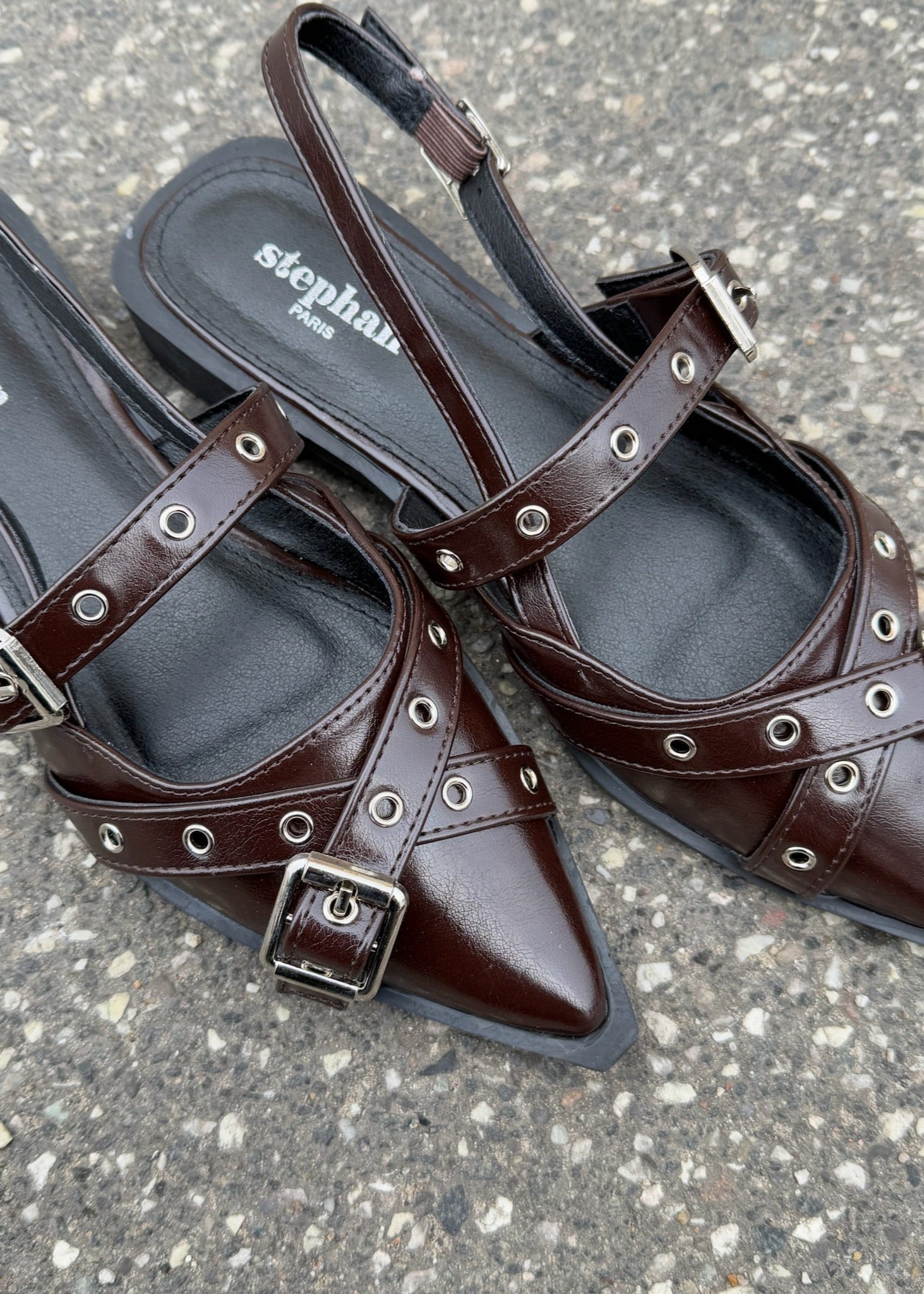 Seline Slingbacks - Mørkebrun - ByStenholt.dk