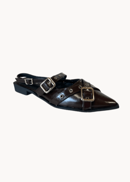 Seline Slingbacks - Mørkebrun - ByStenholt.dk