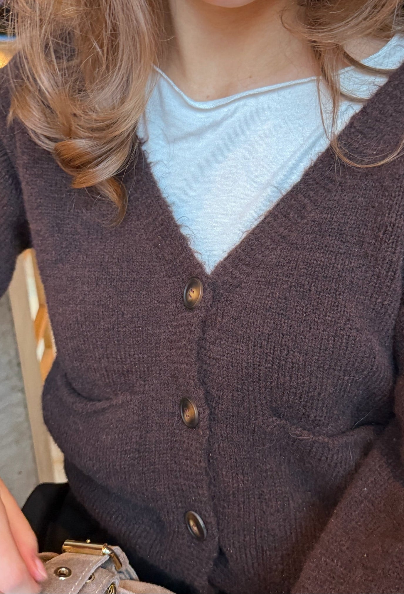 Sia Cardigan - Mørkebrun - ByStenholt.dk