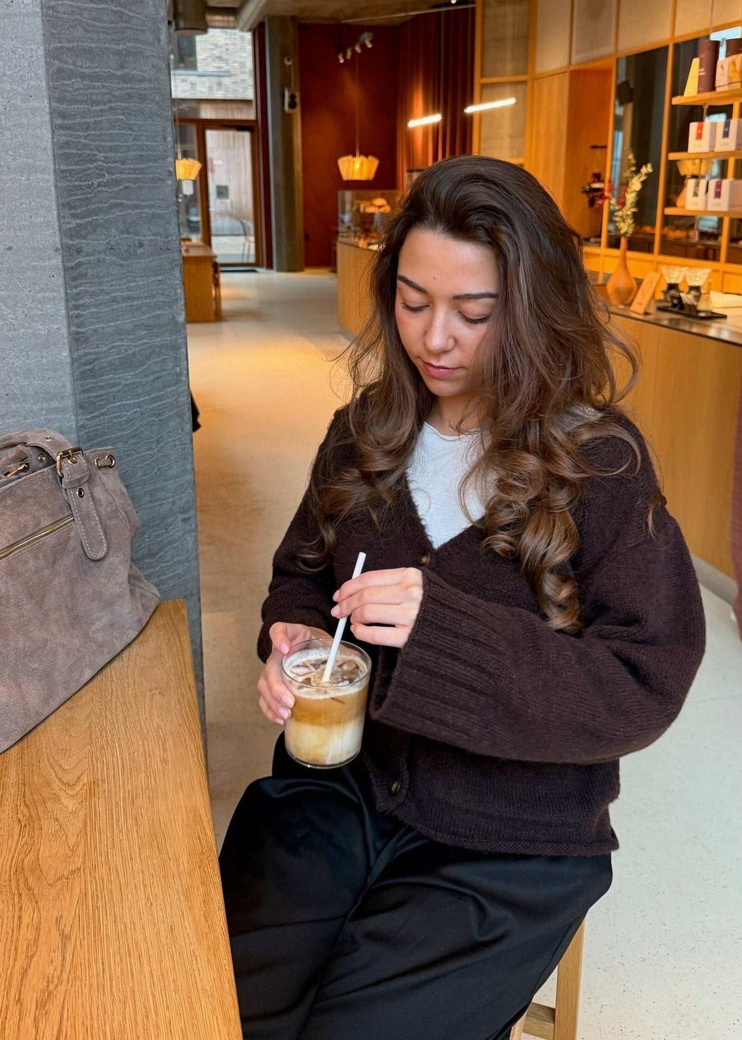 Sia Cardigan - Mørkebrun - ByStenholt.dk