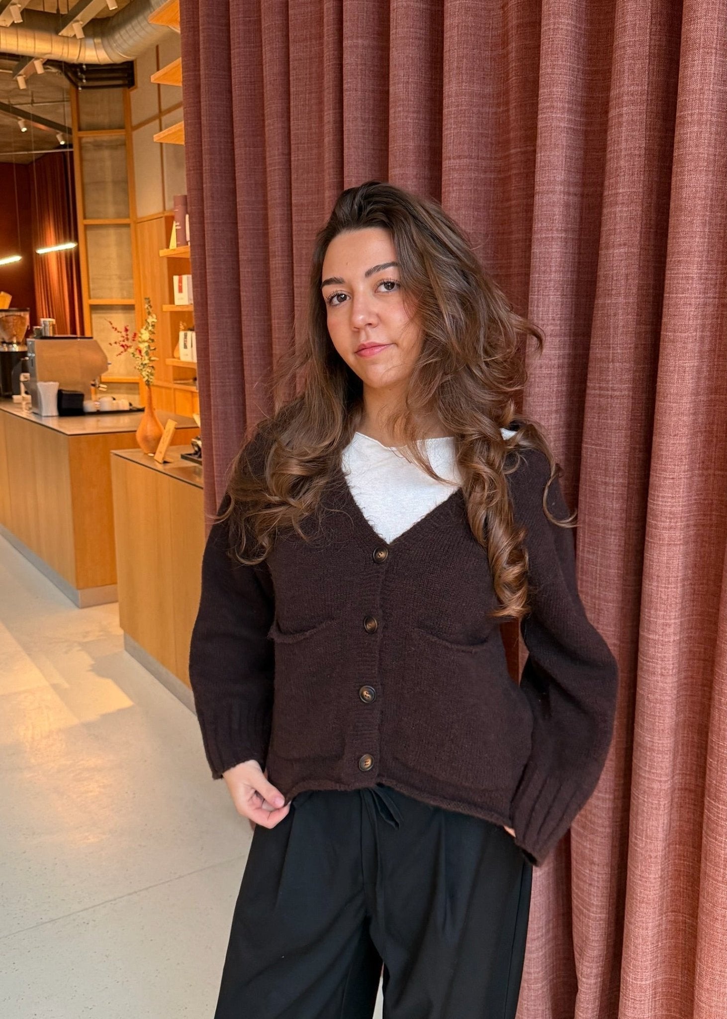 Sia Cardigan - Mørkebrun - ByStenholt.dk