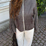Sigrid Zip Cardigan - Mørkebrun - ByStenholt.dk