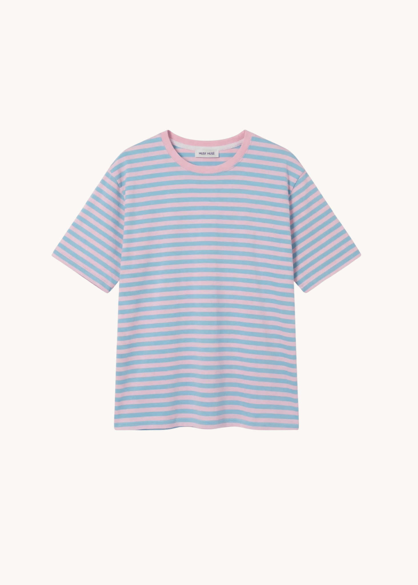 Silja Stribet T-shirt - Lyseblå - ByStenholt.dk