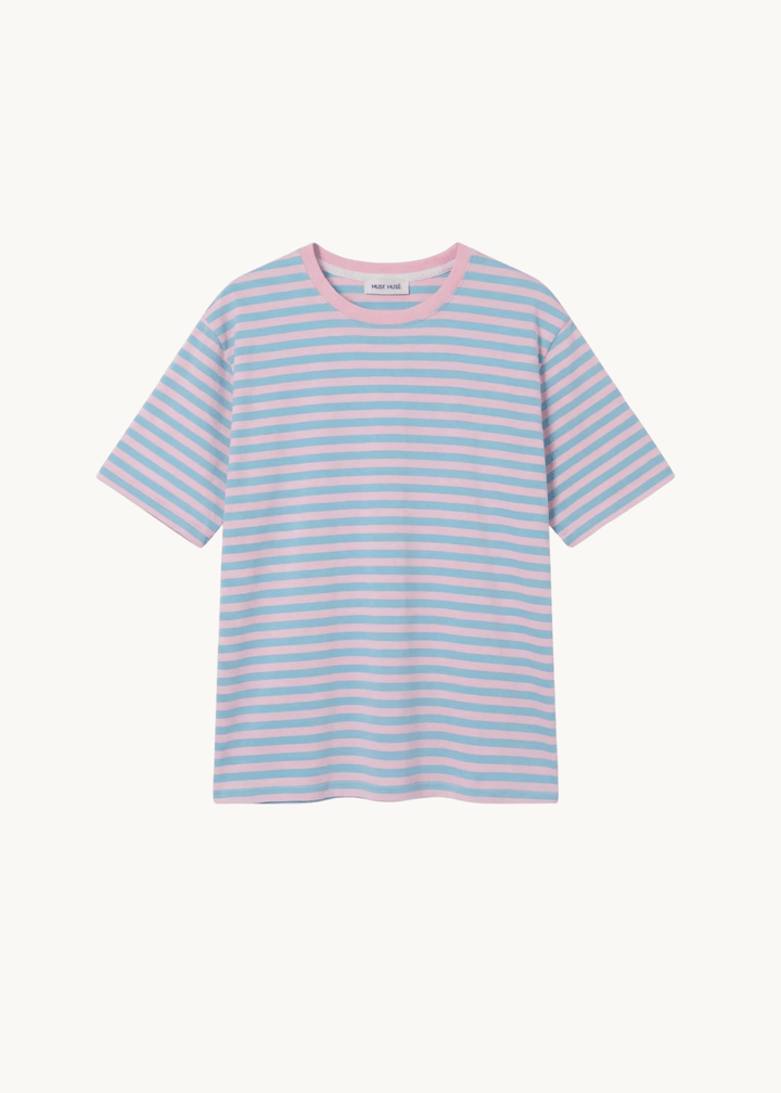 Silja Stribet T-shirt - Lyseblå - ByStenholt.dk