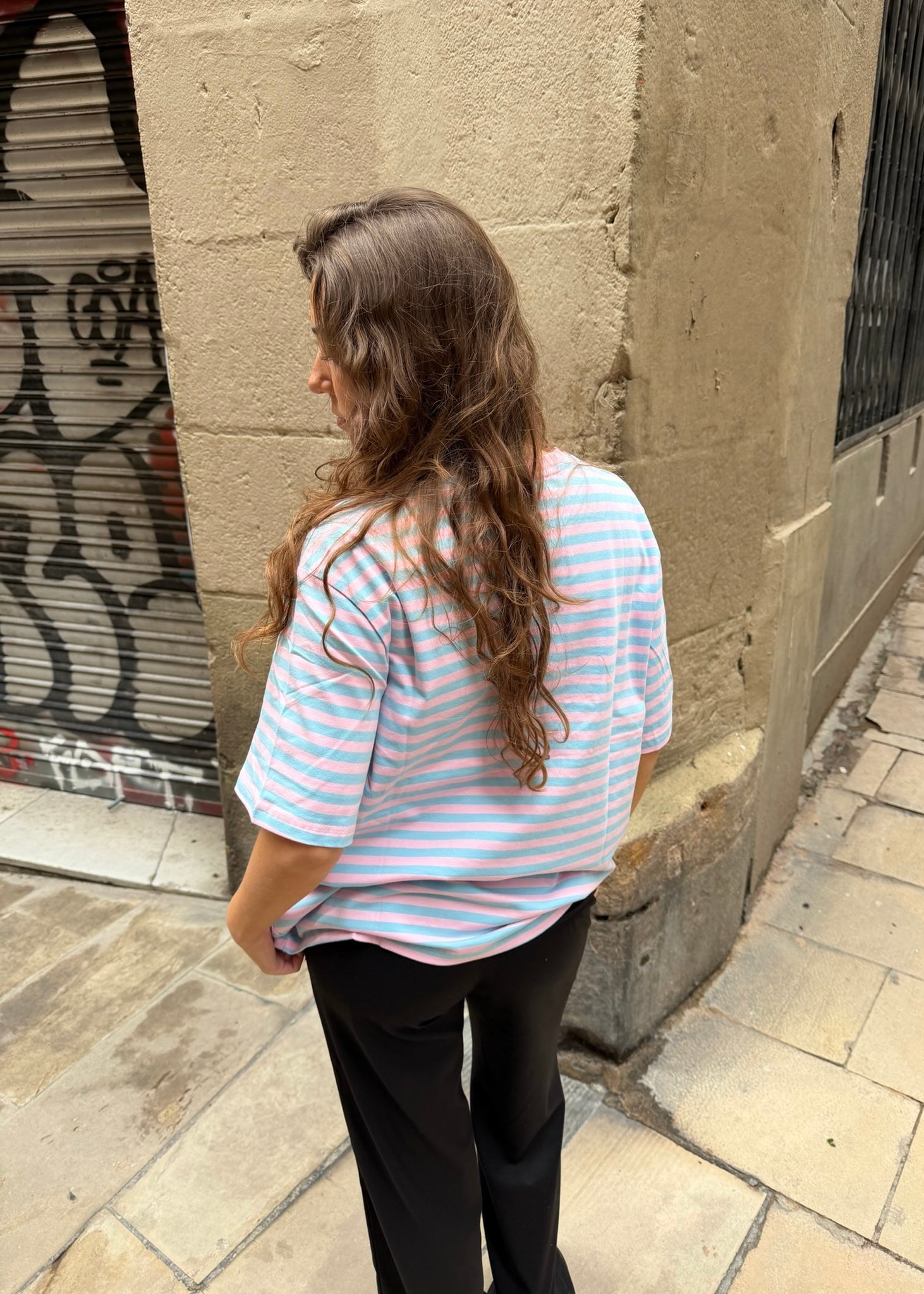 Silja Stribet T-shirt - Lyseblå - ByStenholt.dk