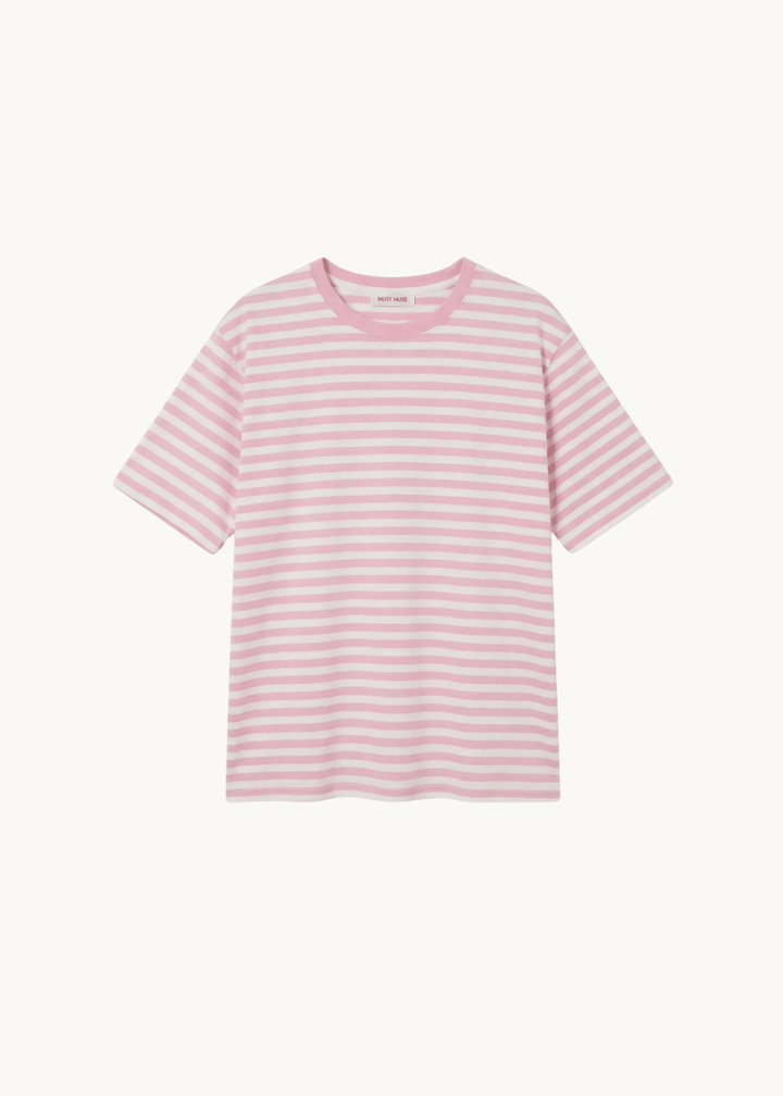 Silja Stribet T-shirt - Lyserød - ByStenholt.dk