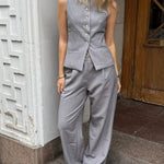 Sira Sæt (Vest + Habitbukser) - Lysegrå - ByStenholt.dk