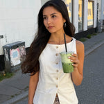 Sira Vest - Hvid - ByStenholt.dk