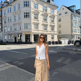 Skandi Asymmetrisk Nederdel - Beige - ByStenholt.dk