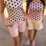 Solea Top with Polka Dots - Pink