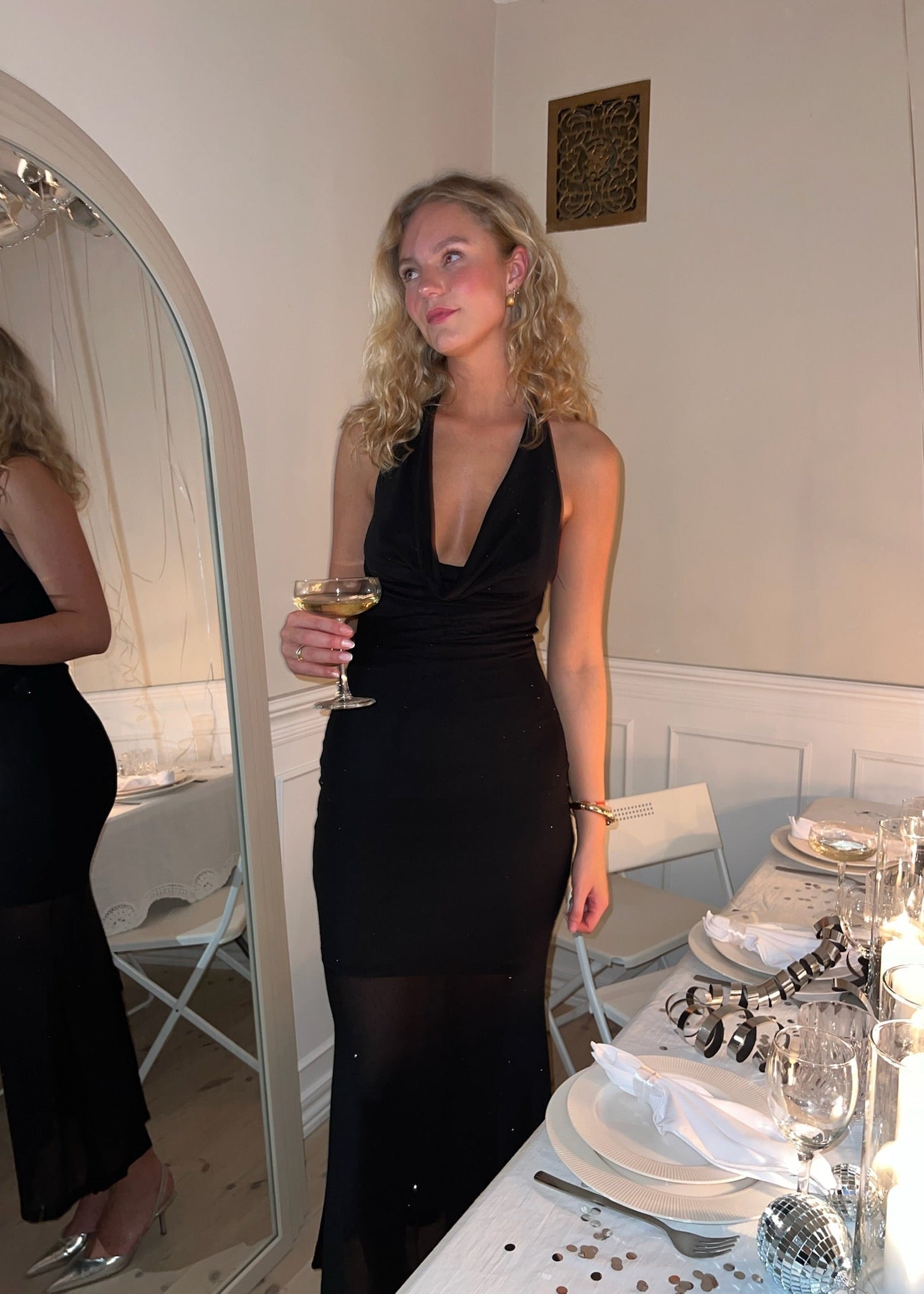 Soleil Glimmer Maxi Kjole - Sort - ByStenholt.dk