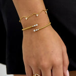 Sparkle Zigzag Armbånd - Guldbelagt - ByStenholt.dk