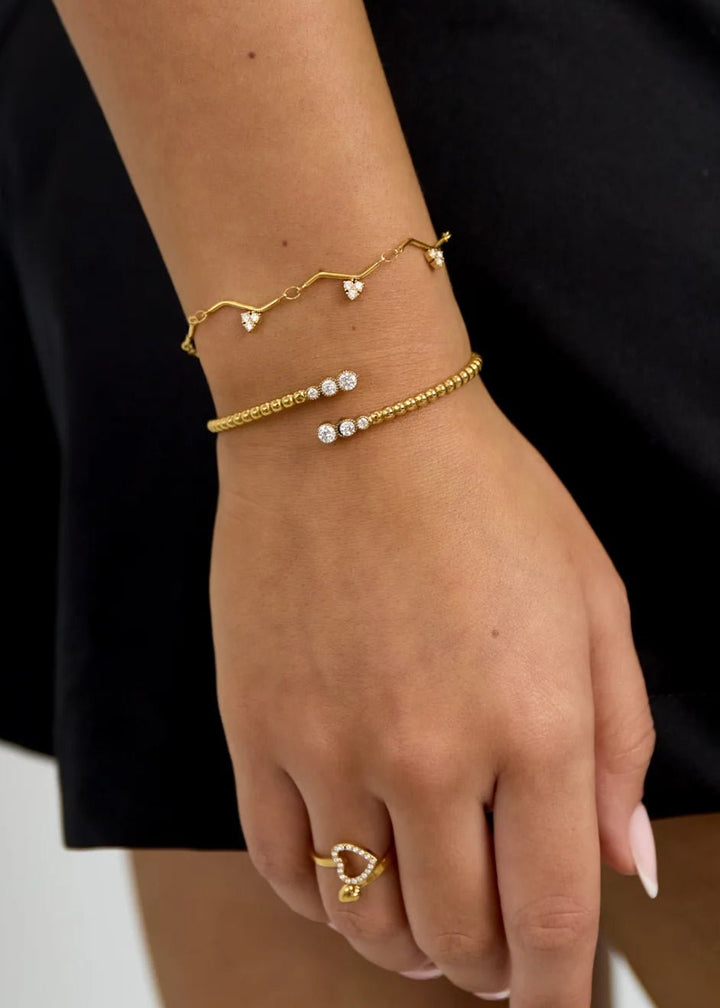 Sparkle Zigzag Armbånd - Guldbelagt - ByStenholt.dk