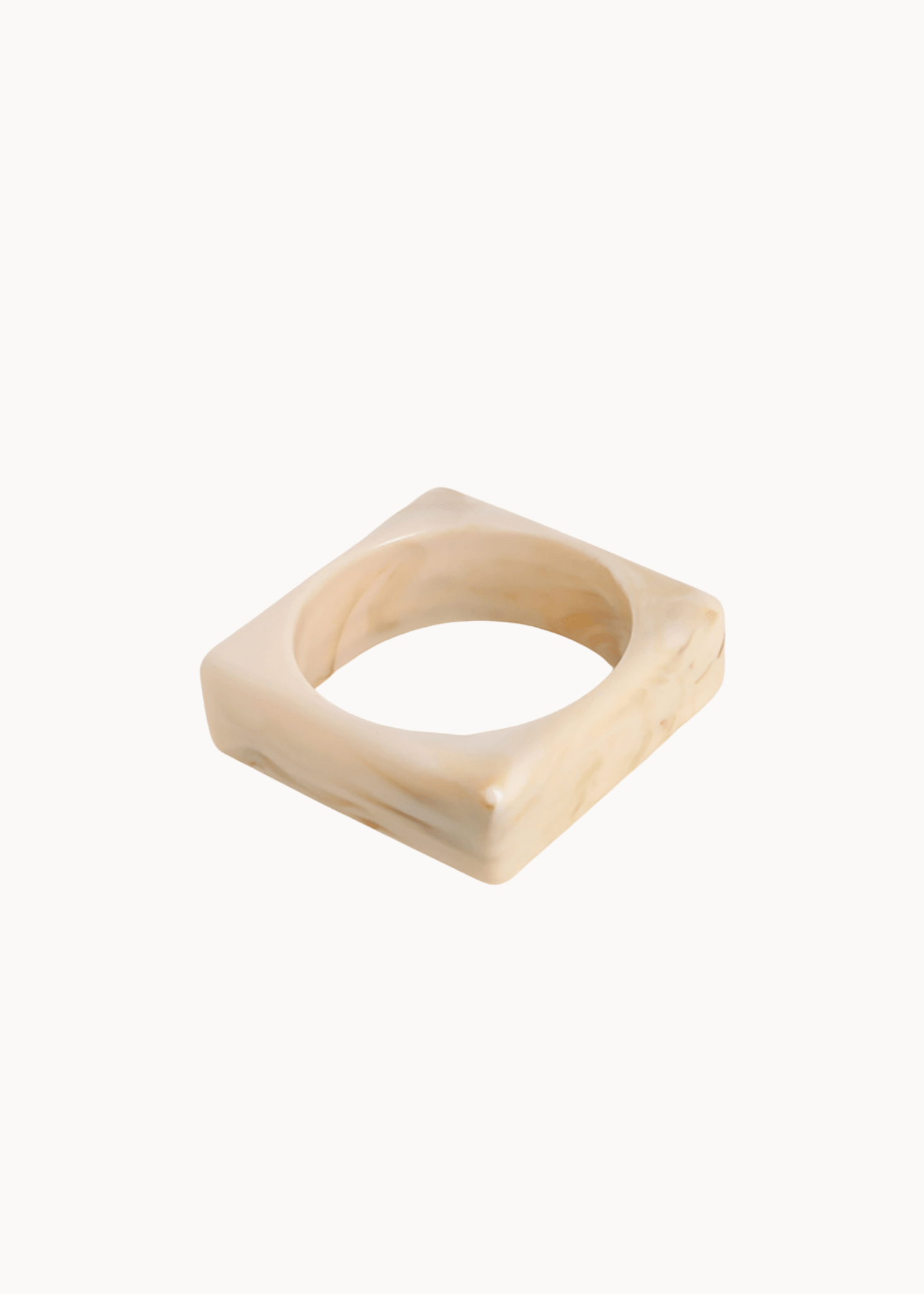 Square Chunky Bangle - Beige - ByStenholt.dk