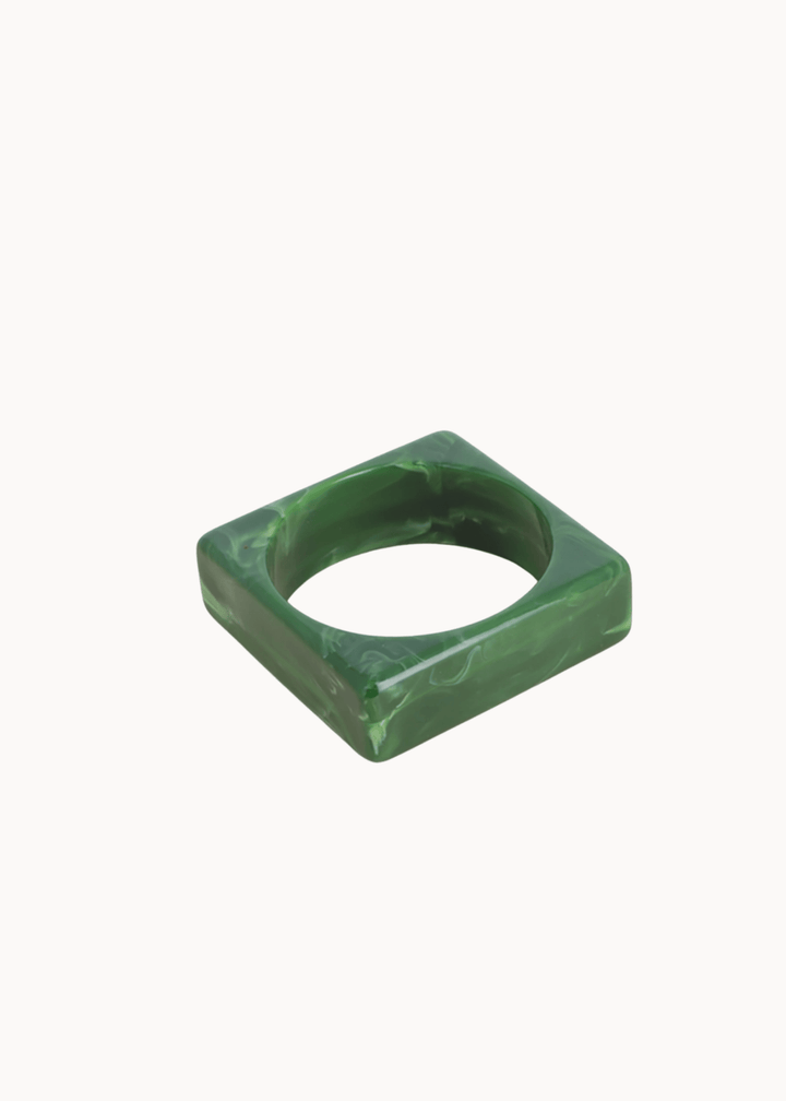 Square Chunky Bangle - Grøn - ByStenholt.dk