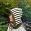 Strikket Balaclava - Stribet Grøn - ByStenholt.dk