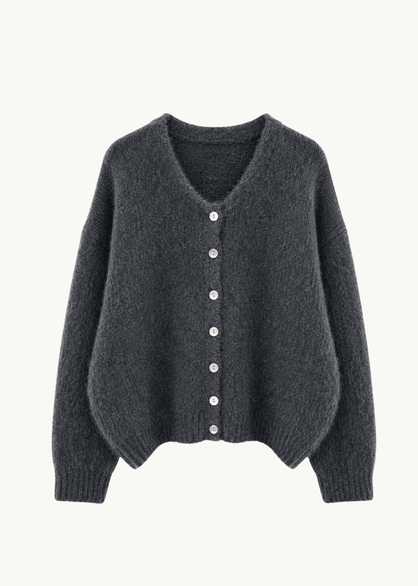 Strikket Cardigan - Mørkegrå - ByStenholt.dk