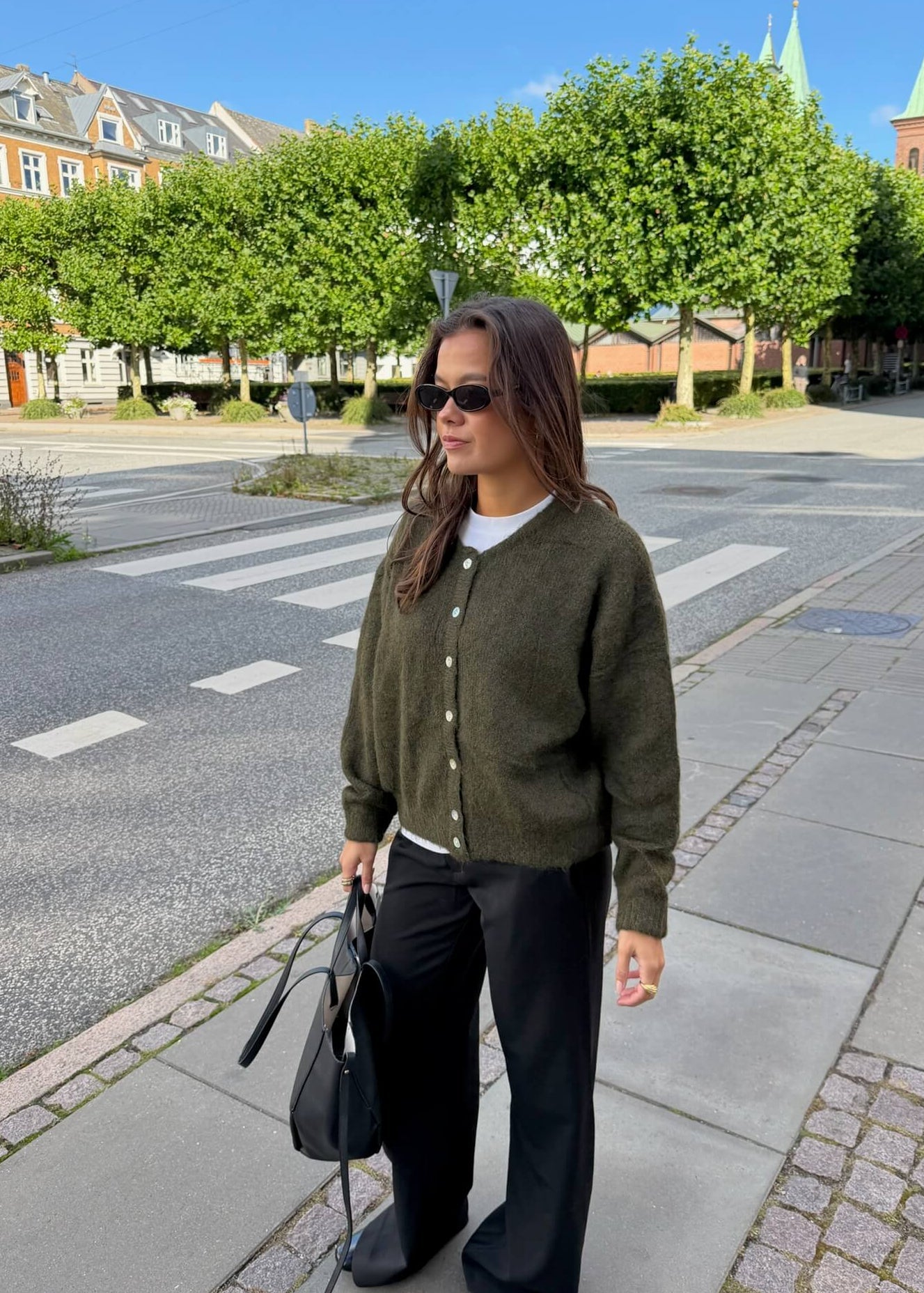 Strikket Cardigan - Mørkegrøn - ByStenholt.dk