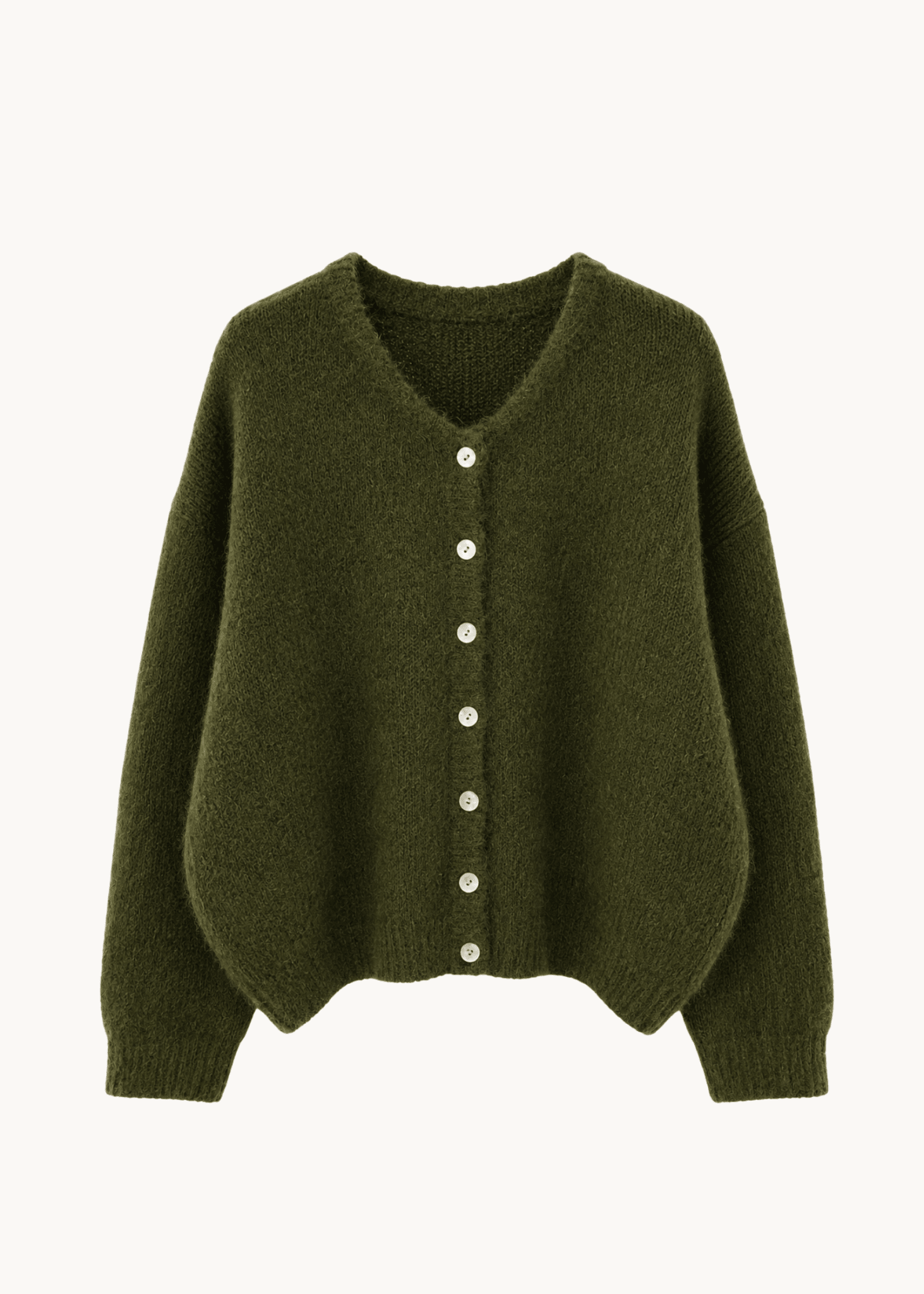 Strikket Cardigan - Mørkegrøn - ByStenholt.dk