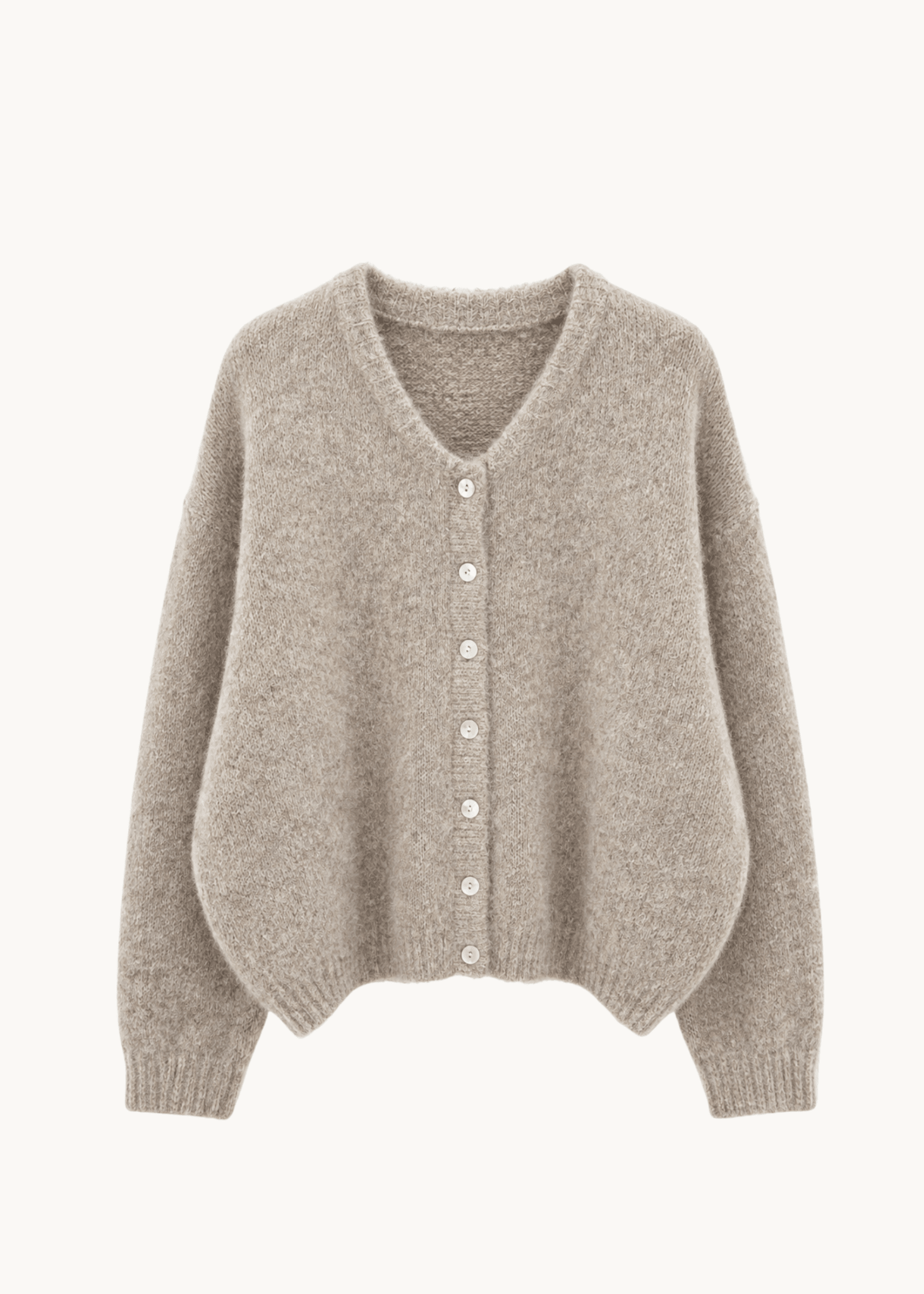Strikket Cardigan - Taupe - ByStenholt.dk