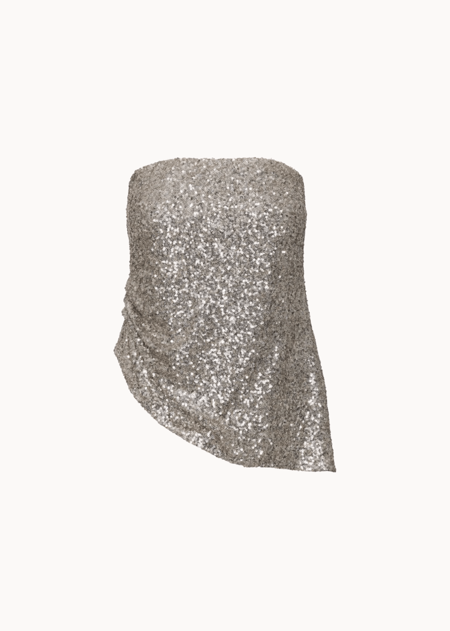 Stropløs Paillet Top - Sølv - ByStenholt.dk